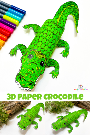 3D Paper Crocodile Craft - Arty Crafty Kids