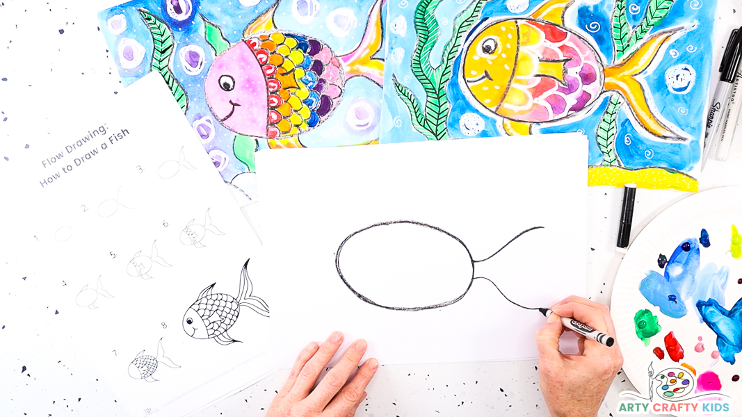 How to Draw a Fish Easily - Step by Step Drawing for Kids