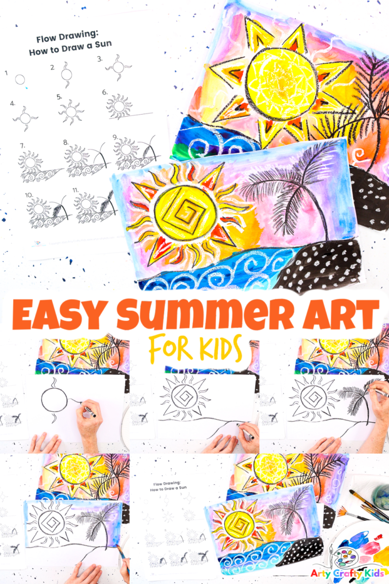 How to Draw a Sun | Easy Summer Art for Kids - Arty Crafty Kids