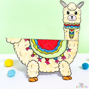 3D Paper Llama Craft | A Llama Coloring Craft - Arty Crafty Kids