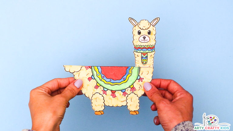 3D Paper Llama Craft | A Llama Coloring Craft - Arty Crafty Kids