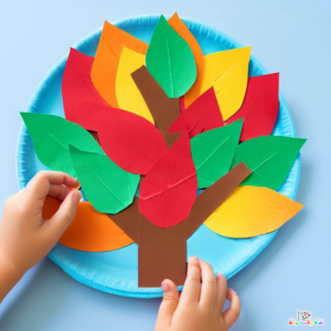 How to Make a Paper Plate Autumn Tree Craft (Easy!) - Arty Crafty Kids