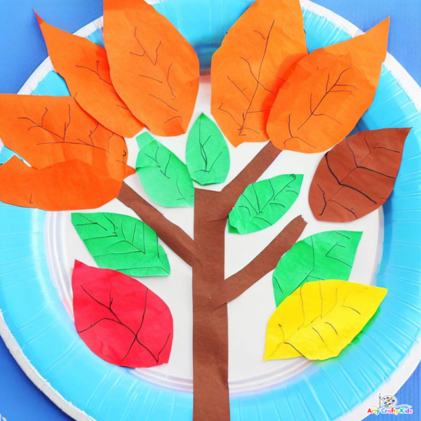 How to Make a Paper Plate Autumn Tree Craft (Easy!) - Arty Crafty Kids