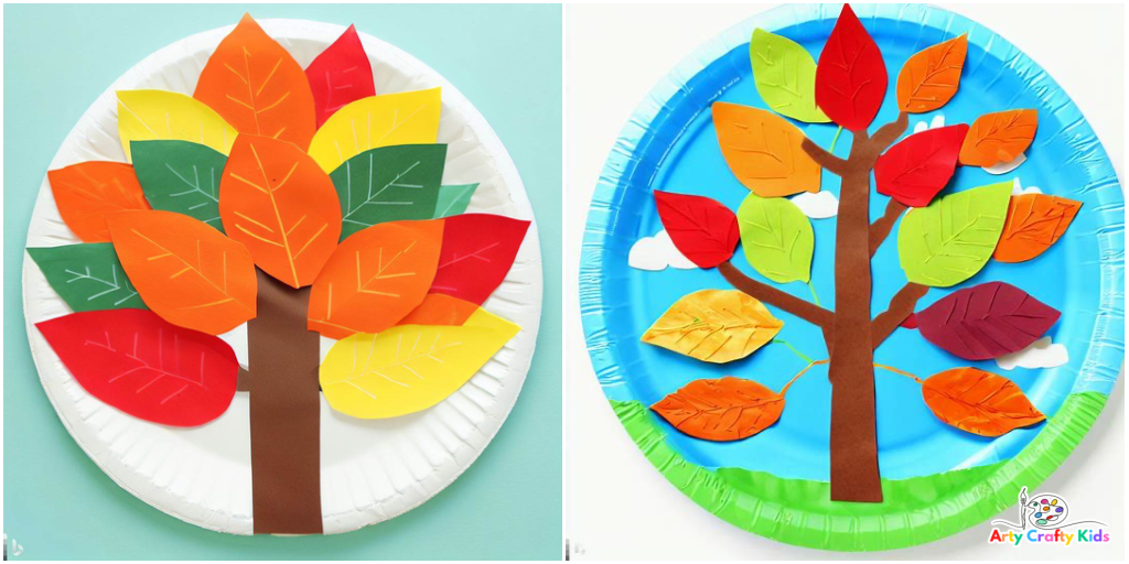 32 Paper Plate Fall Crafts For Kids - Apples, Fall Trees, Leaves