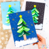 Paper Circle Christmas Tree Card - Homemade Christmas Card - Arty ...