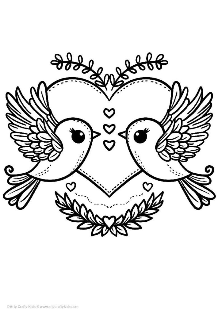 Printable Heart Coloring Pages for Kids - Arty Crafty Kids