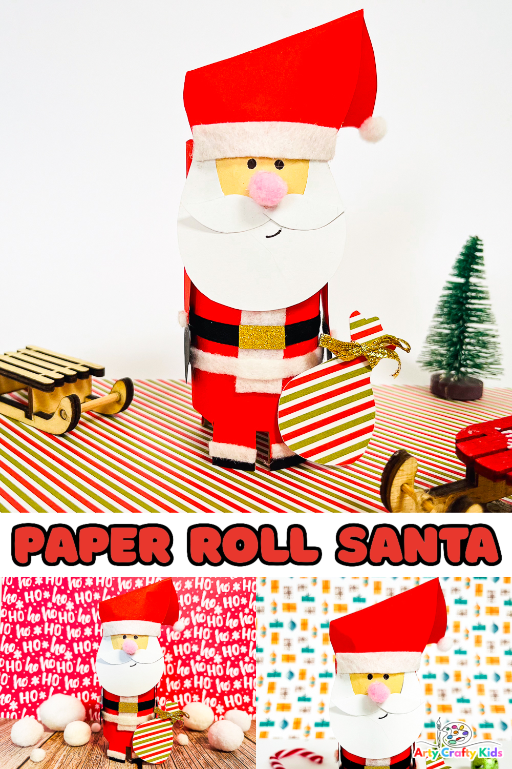 How To Make A Paper Roll Santa Claus   Arty Crafty Kids