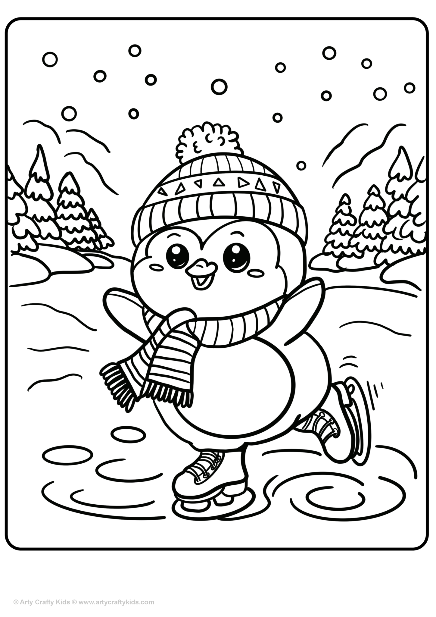 Printable Penguin Coloring Pages for Kids - Arty Crafty Kids