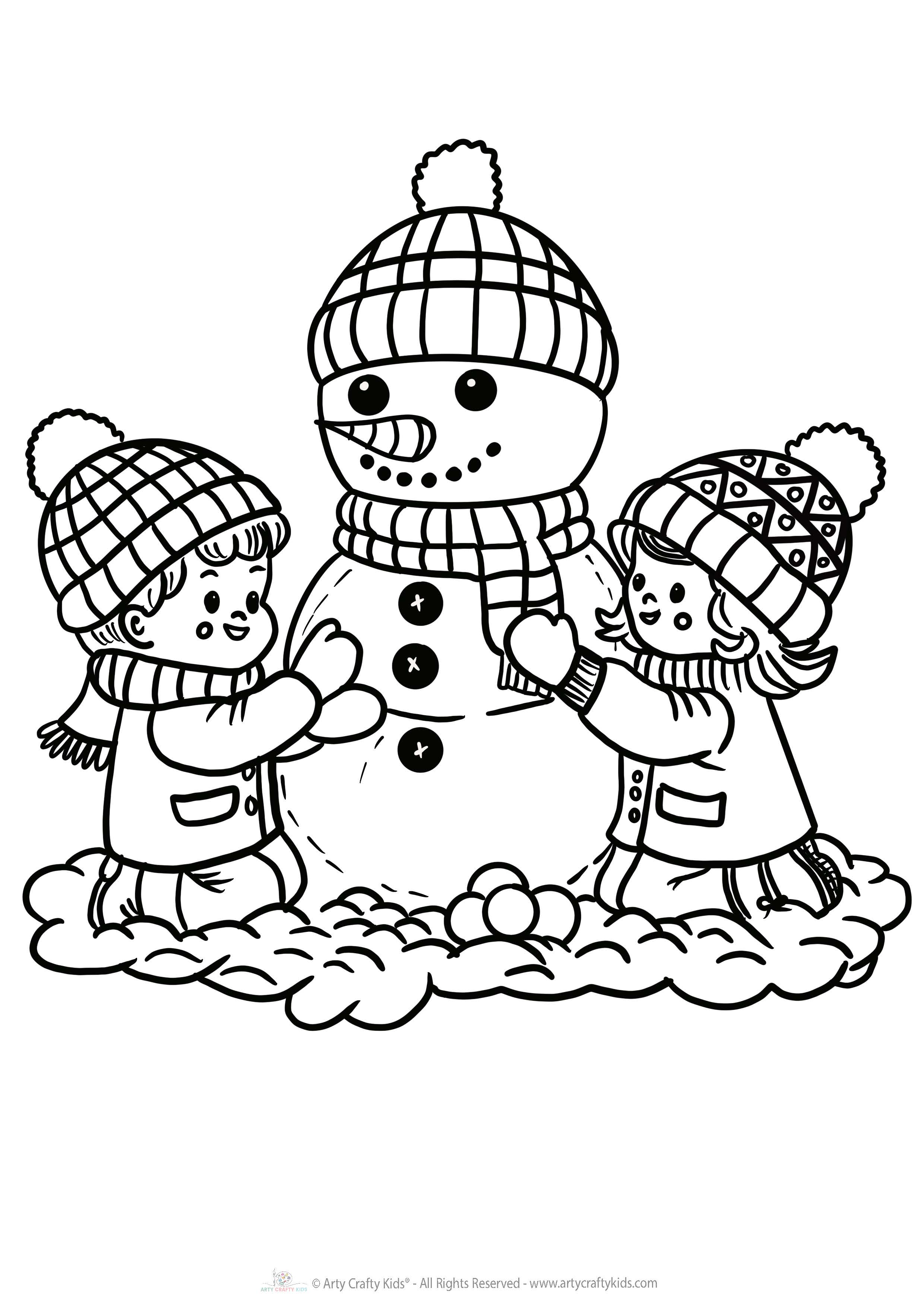 Printable Snowman Coloring Pages for Winter Fun - Arty Crafty Kids