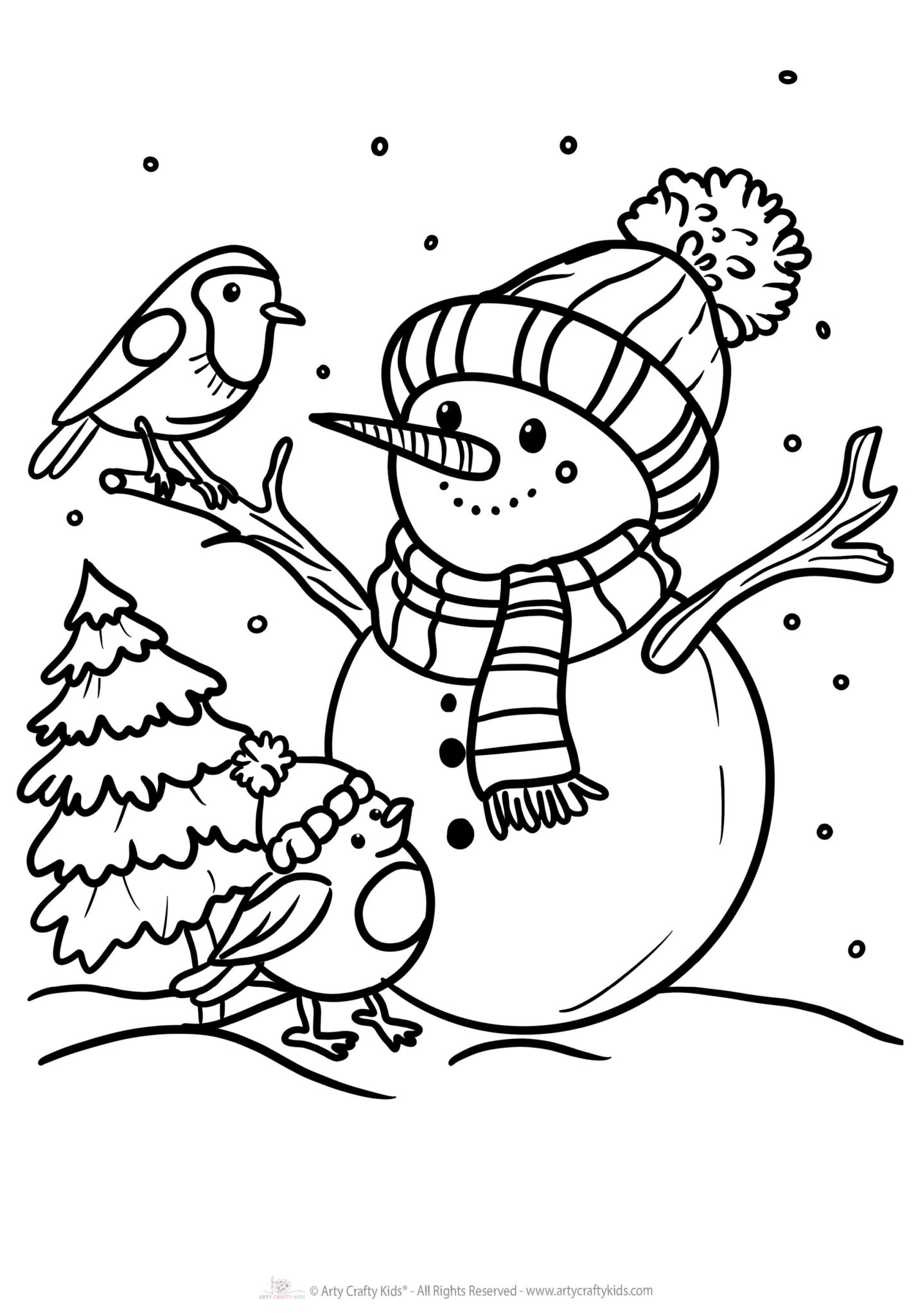 Printable Snowman Coloring Pages for Winter Fun - Arty Crafty Kids