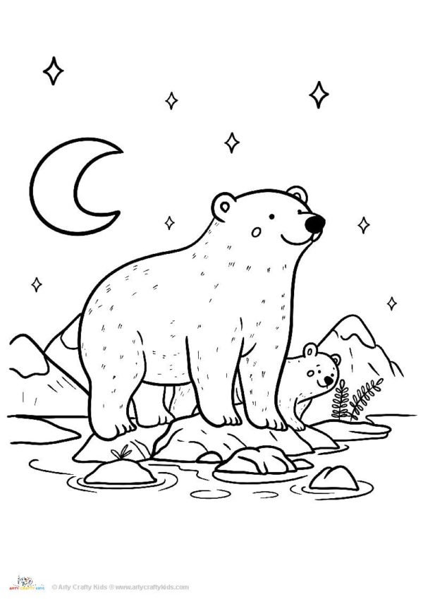 Polar Bear Coloring Pages - Arty Crafty Kids