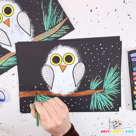 Sponge Painted Snowy Owl Craft Arty Crafty Kids   Sponge Painted Snowy Owl Craft 10 450x450 