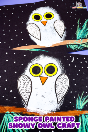 Sponge Painted Snowy Owl Craft - Arty Crafty Kids