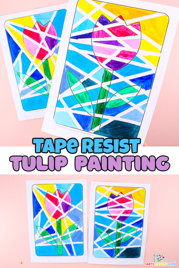 Tape Resist Tulip Painting - Arty Crafty Kids