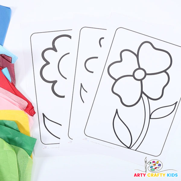 Tissue Paper Flower Craft - Arty Crafty Kids