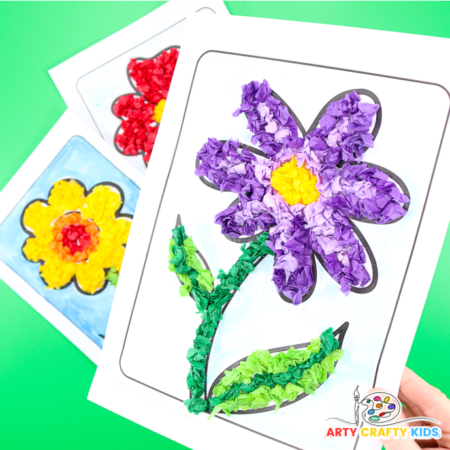 Tissue Paper Flower Craft - Arty Crafty Kids