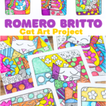 Get creative with Arty Crafty Kids and craft vibrant Romero Britto-inspired cat art! Easy cat drawing tutorial with printable step-by-step guide, cat coloring pages, and doodle practice sheet for all ages.