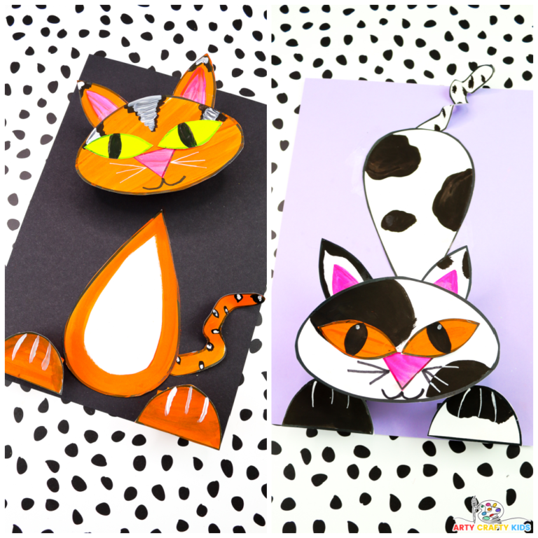 Bobble Head 3d Paper Cat Craft - Arty Crafty Kids