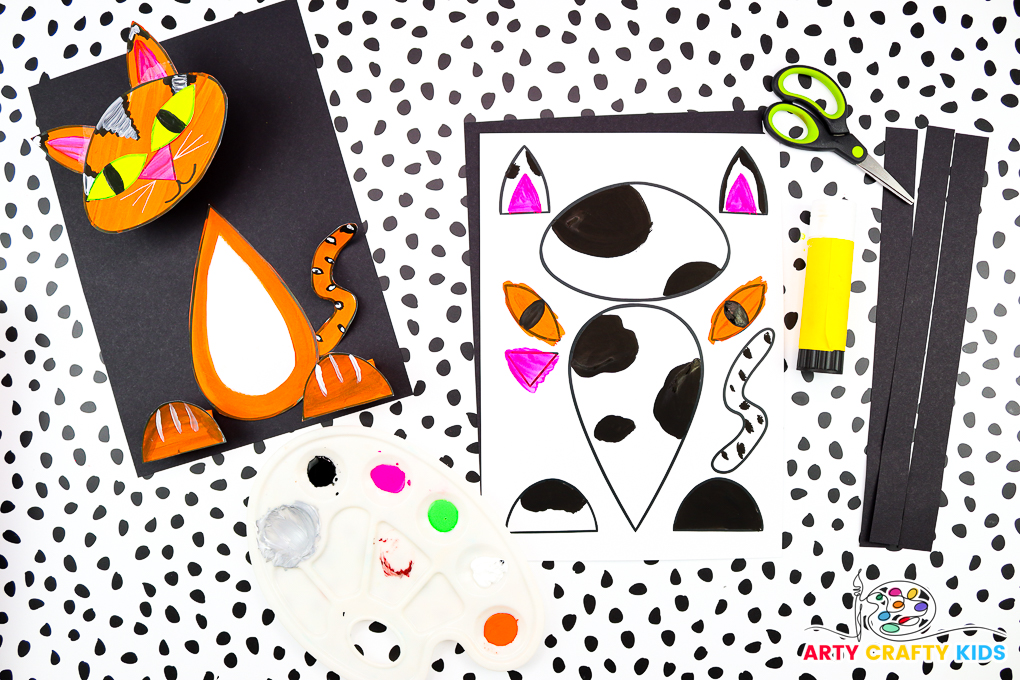 Bobble Head 3D Paper Cat Craft - Arty Crafty Kids