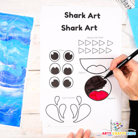 Mixed-Media Shark Craft for Shark Week - Arty Crafty Kids