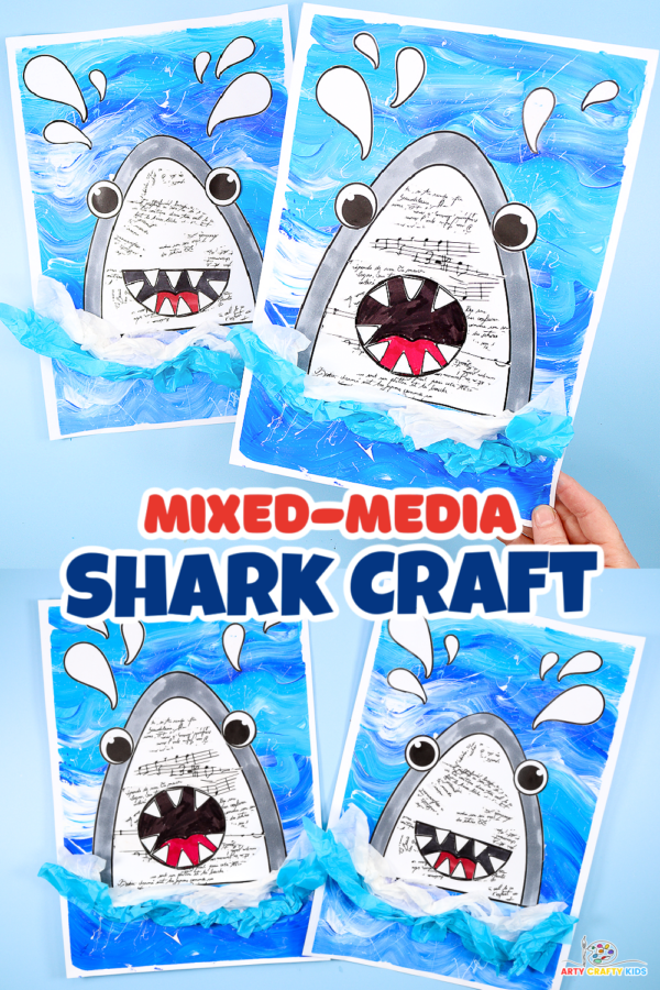 Mixed-media Shark Craft For Shark Week - Arty Crafty Kids