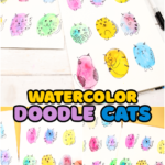 Watercolor Doodle Cats - A quick and easy art idea for kids!