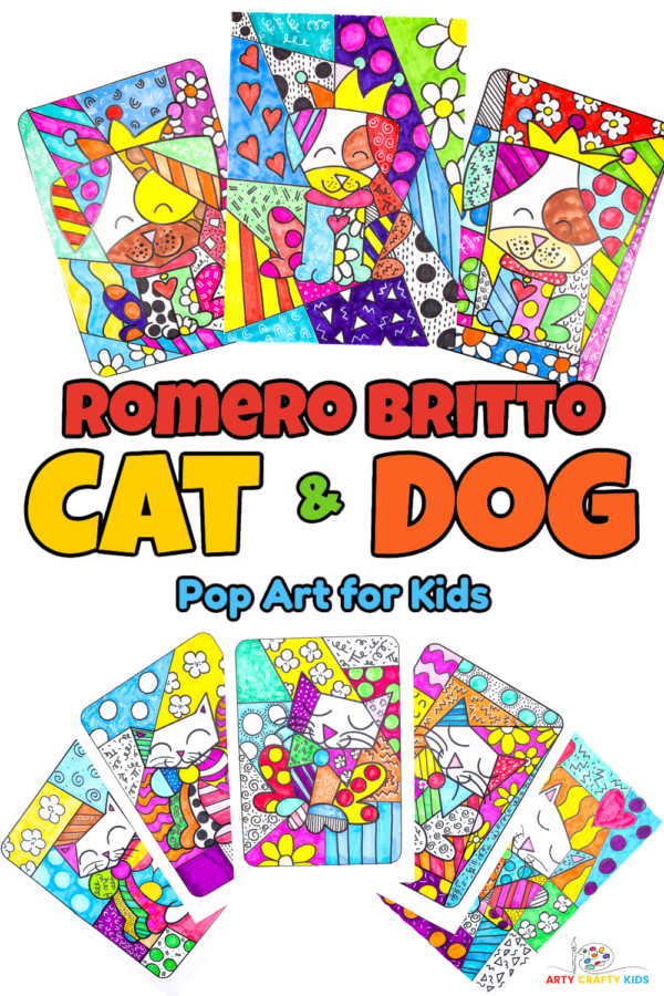 Romero Britto Inspired Dog Drawing and Pop Art - Arty Crafty Kids