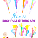 Learn how to create beautiful, unique flower designs with this simple string pull painting technique using watercolors. Perfect for kids and adults, this fun summer art project is easy to set up with materials you already have at home.