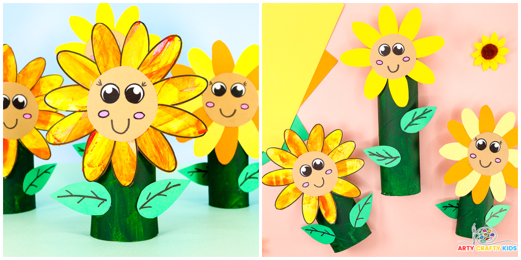 Paper Roll Sunflower Craft - Arty Crafty Kids