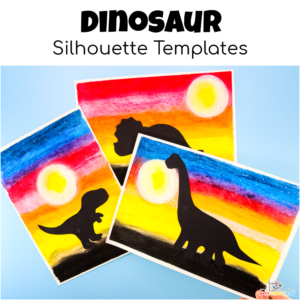 Dinosaur Silhouette Templates to create sunset dinosaur silhouette art.