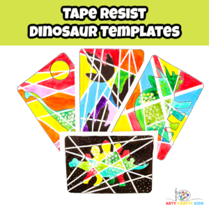 Tape Resist Dinosaur Templates