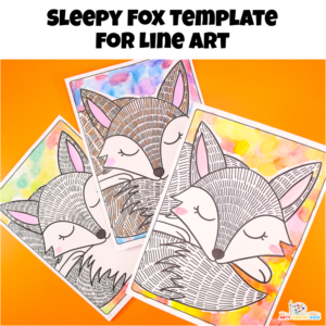 Sleepy Fox Template for line art