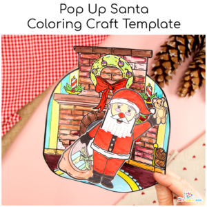 Pop Up Santa Coloring Craft Template