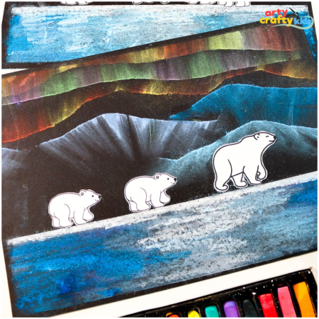 Chalk pastels, polar bears, and Northern Lights—this fun winter craft for kids is a creative way to explore Arctic landscapes through art!