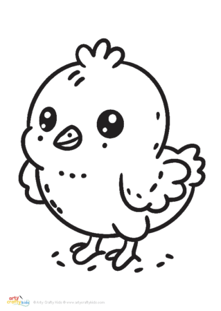 simple chick coloring page.