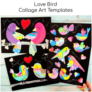 Love Bird Collage Art Templates