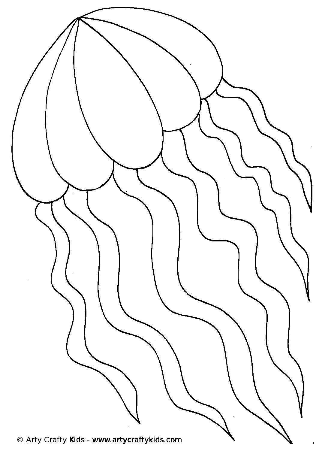 Jellyfish Outline Template Sketch Coloring Page